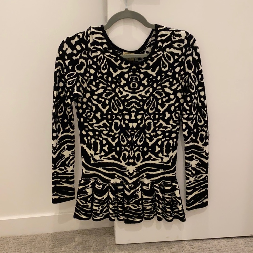 Ronny Kobo Peplum Black/White Top